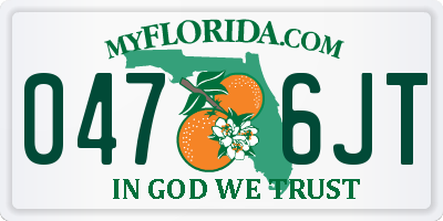 FL license plate 0476JT