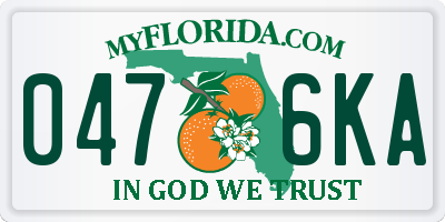 FL license plate 0476KA