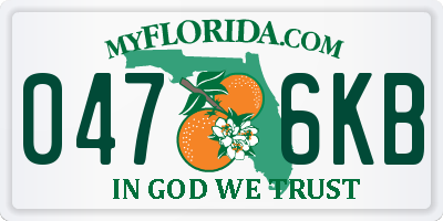 FL license plate 0476KB