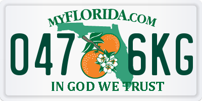 FL license plate 0476KG