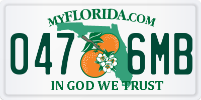 FL license plate 0476MB