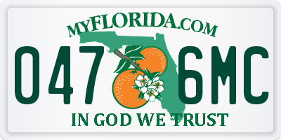 FL license plate 0476MC
