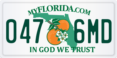 FL license plate 0476MD