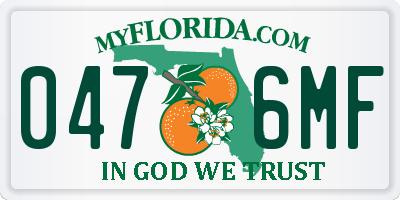 FL license plate 0476MF