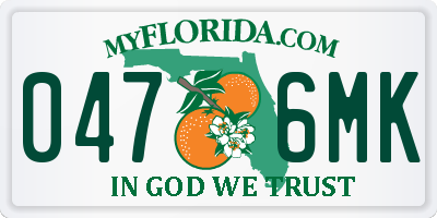 FL license plate 0476MK