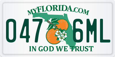 FL license plate 0476ML