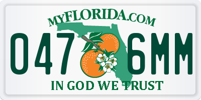 FL license plate 0476MM