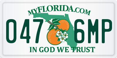 FL license plate 0476MP