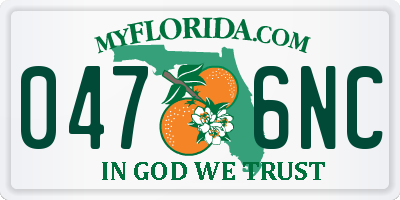 FL license plate 0476NC