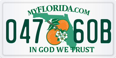 FL license plate 0476OB