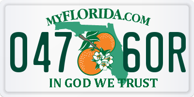 FL license plate 0476OR