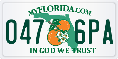FL license plate 0476PA