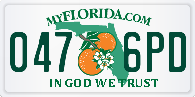 FL license plate 0476PD