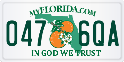 FL license plate 0476QA