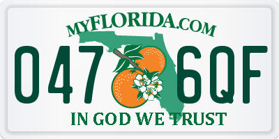 FL license plate 0476QF