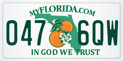 FL license plate 0476QW