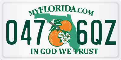 FL license plate 0476QZ