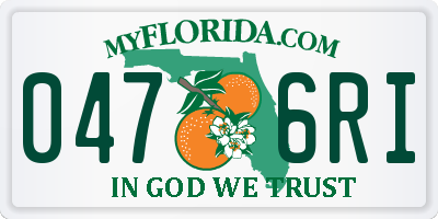 FL license plate 0476RI