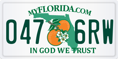 FL license plate 0476RW