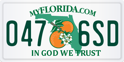 FL license plate 0476SD
