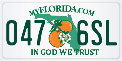 FL license plate 0476SL