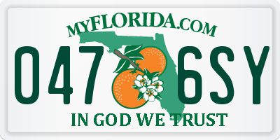 FL license plate 0476SY