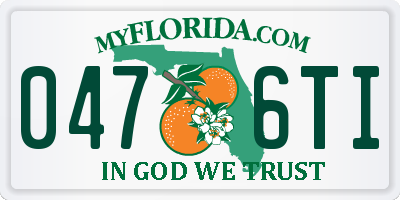 FL license plate 0476TI