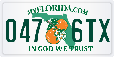 FL license plate 0476TX
