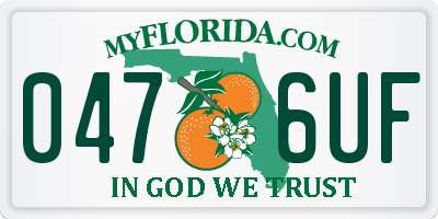 FL license plate 0476UF