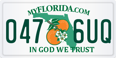 FL license plate 0476UQ