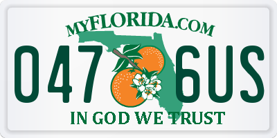 FL license plate 0476US