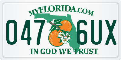 FL license plate 0476UX