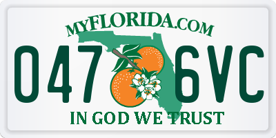 FL license plate 0476VC
