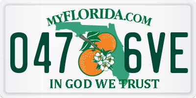 FL license plate 0476VE