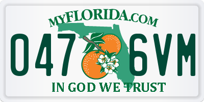 FL license plate 0476VM