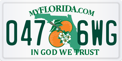 FL license plate 0476WG