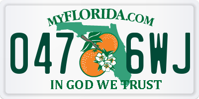FL license plate 0476WJ