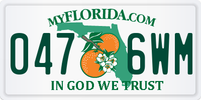 FL license plate 0476WM