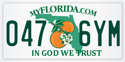 FL license plate 0476YM