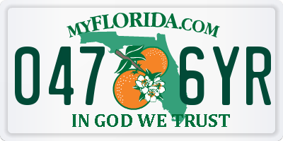 FL license plate 0476YR