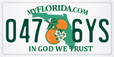 FL license plate 0476YS