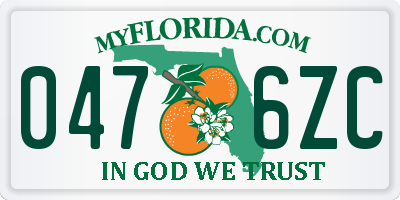 FL license plate 0476ZC