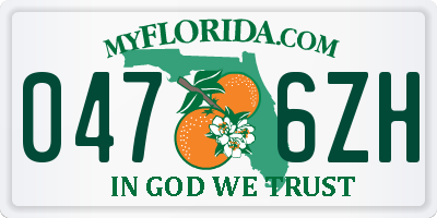 FL license plate 0476ZH