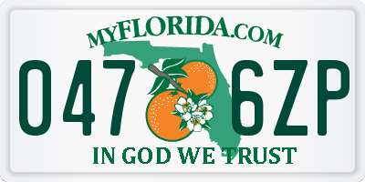 FL license plate 0476ZP