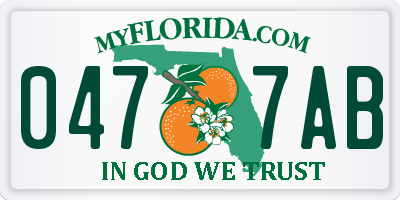 FL license plate 0477AB