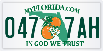 FL license plate 0477AH