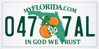 FL license plate 0477AL