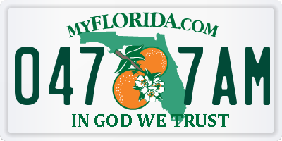 FL license plate 0477AM