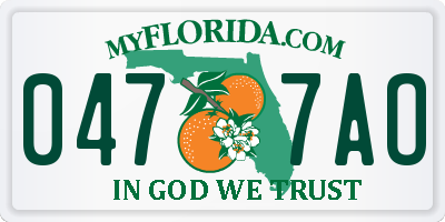 FL license plate 0477AO