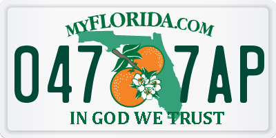 FL license plate 0477AP